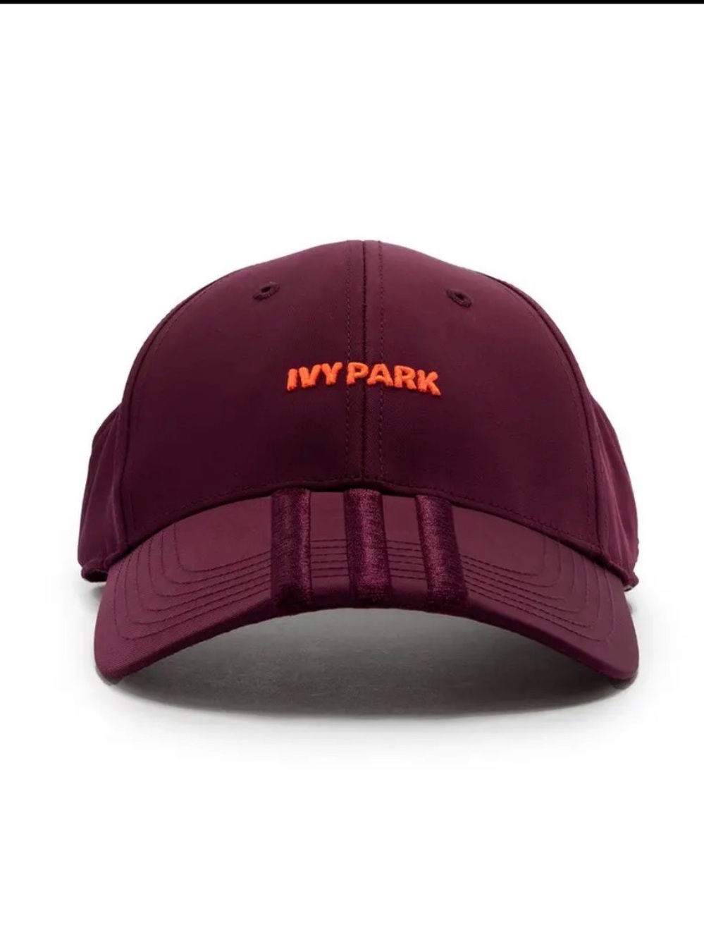 IVY PARK BACKLESS Cap HAT - MAROON with Orange Logo